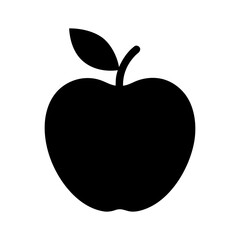 Basic apple silhouette icon displayed on white background in minimal style