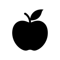 Basic apple silhouette icon with transparent background for fruit label or health theme  