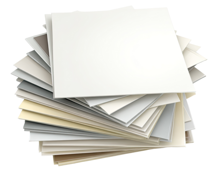 A stack of various colored papers