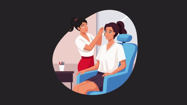 Nail Artist at Work 2D animations on transparent background