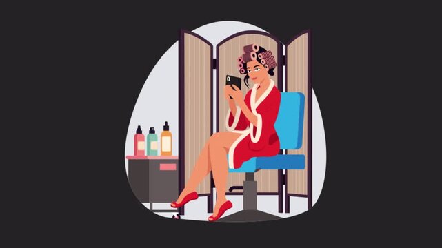 Glamorous Makeup at Vanity  2D animations on transparent background