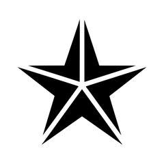 Obraz premium Silhouette of a star with five points in clean symmetrical shape with transparent background 