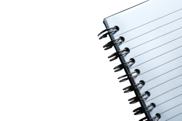 Close-up of spiral notebook's corner