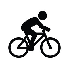 Naklejka premium Dynamic silhouette of a cyclist in motion