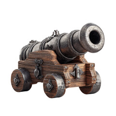 Antique cannon on wooden carriage