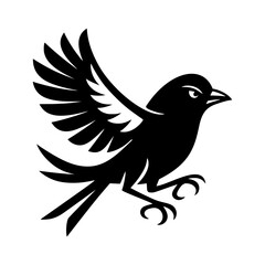 Obraz premium Bold Flying Bird Silhouette Vector with Spread Wings