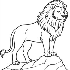 Fototapeta premium Lion coloring page coloring sketch for kids