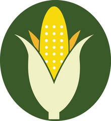 Corn Harvest Icon Agriculture Farming and Autumn Season Symbol