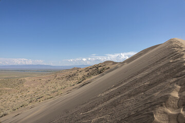Singing dune with vast desert view