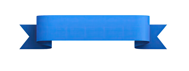 A stylized,  blue ribbon banner on a black background