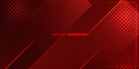Red diagonal geometric shape with halftone. Modern fiber textured vector