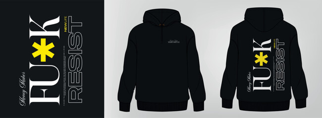 Men's hoddie mockup with print