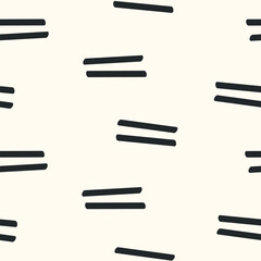 seamless minimalist hand-drawn pattern with black stripes and beige backgroubd