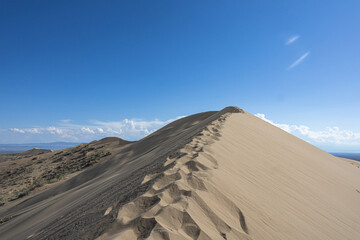 Sandy ridge on singing dune, Kazakhstan