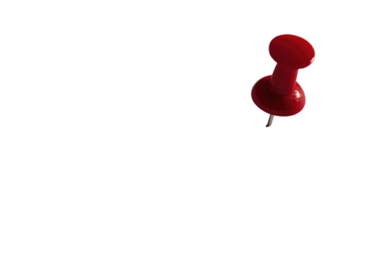 Close-up of a single red pushpin