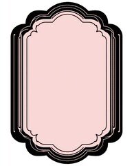 Dark vintage border framing a pink Halloween label, rectangular 3D vector illustration on a candy-pink background.