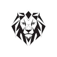 Logo Vector 250703 black lion head logo concept