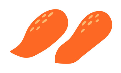 Sweet potato. Whole batat or yam. Vegetable icon. Healthy vegetarian food. Hand drawn flat vector illustration isolated on white background
