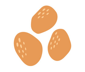 Potato. Vegetable icon. Healthy vegetarian food. Hand drawn flat vector illustration isolated on white background