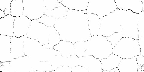 high contrast black and white image of a cracked white wall with cracks and damaged texture, creating an abstract and distressed background look