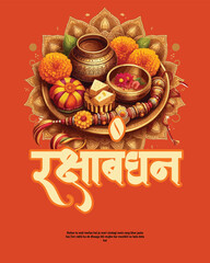 Happy Raksha Bandhan Festival Vector with Traditional Rakhi and Decorative Elements
