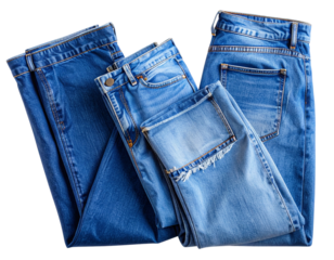  Rolled-Up Denim Flare Jeans with Exposed Button Fly, Side Fold Composition