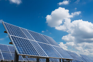 Installed solar panels for renewable energy