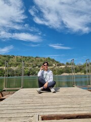 Woman sitting on a bench