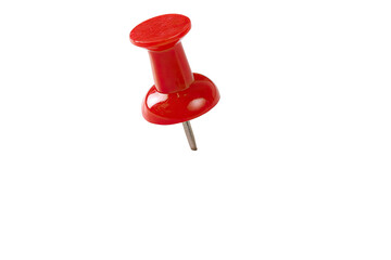 Close-up of a bright red pushpin
