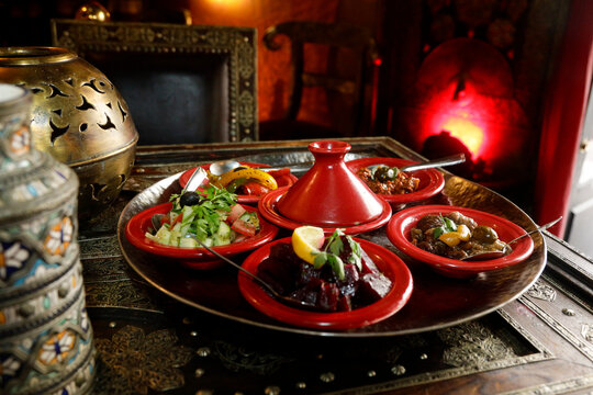 Paris, France. Delicious traditional Moroccan food