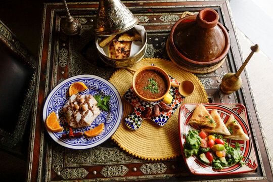 Paris, France. Delicious traditional Moroccan food