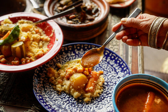 Paris, France. Delicious traditional Moroccan food