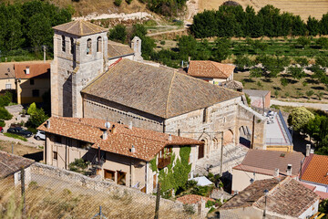 Curiel de Duero. Panoramic view of this Castilian town, which has its own medieval castle. This town is located in the province of Valladolid (Castilla y Le&oacute;n).