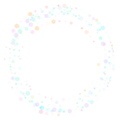 Pastel Confetti Circle Frame on Light Background