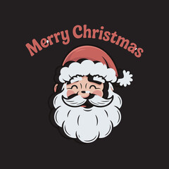 Cute Santa Claus Face Vector Illustration,Cartoon Santa Head Icon for Christmas Design,Smiling Santa Claus Avatar in Flat Style,Minimalist Santa Face Clipart for Holiday Use,Adorable Santa Claus Vecto