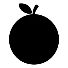 Fototapeta premium Black Orange Fruit Silhouette Icon, Simple Orange Vector Graphic - Citrus Food Symbol, Isolated Minimalist Orange Outline for Design, Organic Fruit Icon - Black and White Orange.