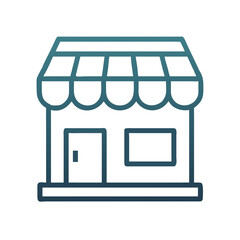 Colored Shop Icon for Retail, Commerce, and Business Concepts

