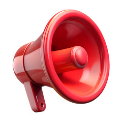 3D Red Megaphone Icon for Announcement, Alert, and Promotion