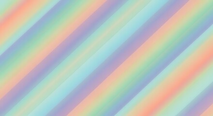 Pastel rainbow pattern background with angled lines, a soft and colorful design element.