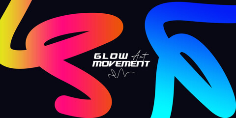 Abstract Glow Art Movement Logo Design Modern Abstract Background, Colorful Neon Abstract Background