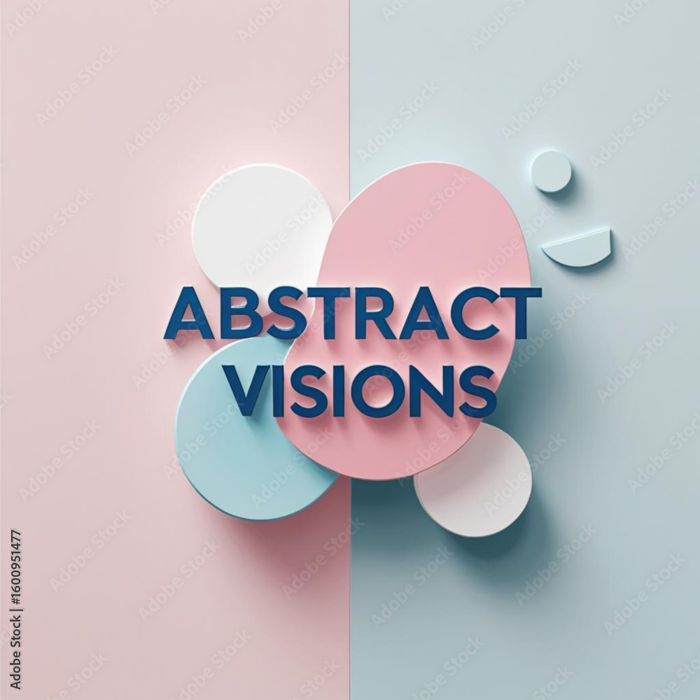 Aufkleber Pastel colored circles overlapping on a split toned surface creating a soft and gentle composition style