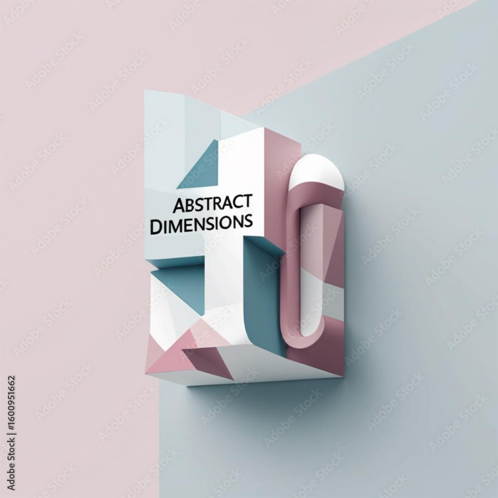 Aufkleber geometric sculpture with pastel hues and dynamic composition creating a modern three dimensional for
