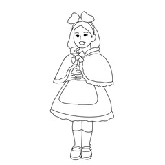 little girl in a red dress