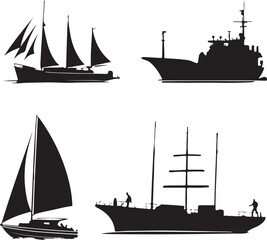 set of sailing ships