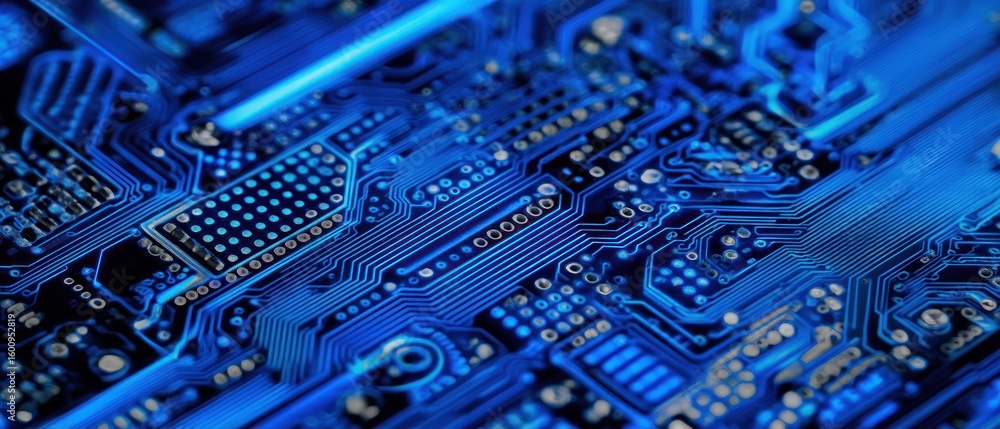 Poster abstract close-up of a circuit board's intricate design