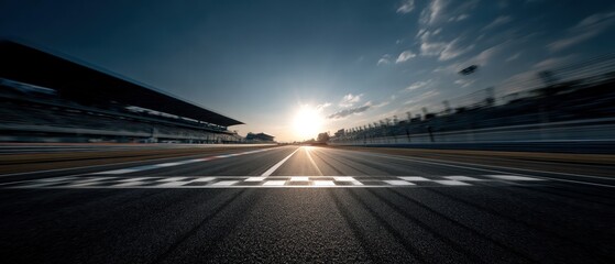 Sunset Race Track Finish Line: A Thrilling Victory