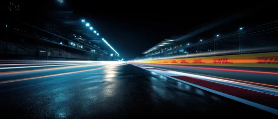 Night Race: Speed and Lights on a Wet Track © atul _art