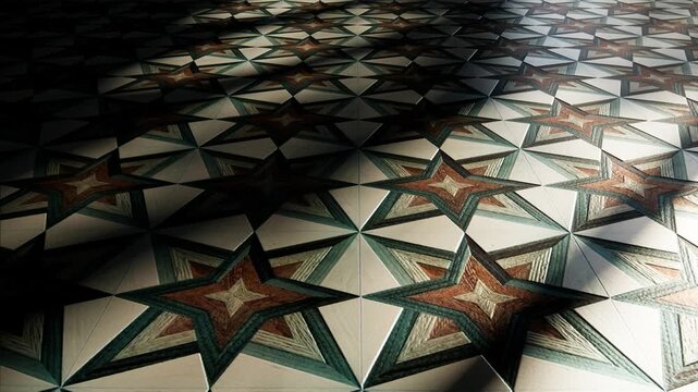 wood flooring with geomatric pattren