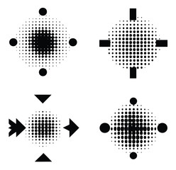 Black and white halftone dot pattern, abstract geometric vector illustration with seamless texture