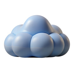 Minimalist Blue Clouds 3D Render with Pastel Gradient and Cinematic Lighting on transparent background